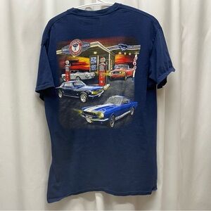Ford Mustang men's t-shirt size large navy blue short sleeve car enthusiast